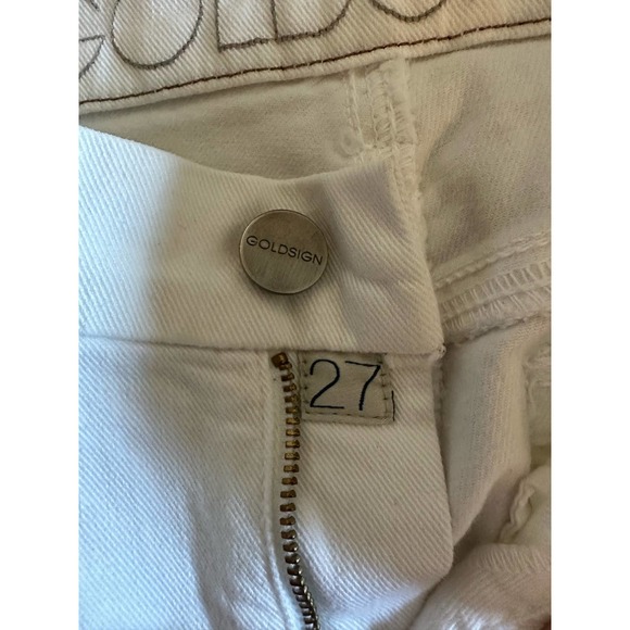 Women 27 Goldsign Clio White Flare Leg Denim Jeans Pants Mid-Rise USA-Made - Picture 7 of 7